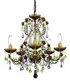 Schonbek 1425-23IT Rose 5 Light Mini Chandelier in Etruscan Gold with Iced Tea crystal