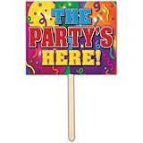 The Party's Here Yard Sign Party Accessory (1 count)