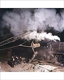 Photographic Prints of Laying railway tracks at night from Mary Evans
