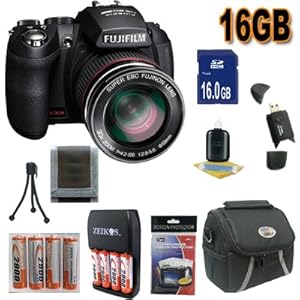 Fujifilm FinePix HS20 16 MP Digital Camera with EXR BSI CMOS High Speed Sensor and Fujinon 30x Wide Angle Optical Zoom Lens Accessory Saver 16GB NiMH Battery/Rapid Charger Bundle !!! (Black)