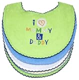 I Love Mommy and Daddy Bibs, 5 Pack, Boy, Frenchie Mini Couture