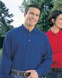 Tri-Mountain Men's Big and Tall Long Sleeve Pique Polo Golf Shirt, Navy, Medium
