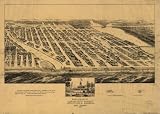 Bird's eye view of Asbury Park, New Jersey, 1881., large historic panoramic map reprint 50x36