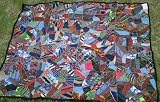 Antique Crazy Quilt with Embroidery Unusual Fabrics