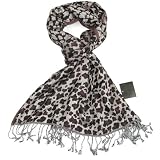 Women's Jacquard Leopard Print Scarf - Animal print leopard woven scarf for women - Pashmina