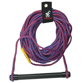 Kwik Tek 1-Section Water Ski Rope with Aluminum Handle with end caps (75-Feet)