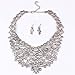 Qiyun (TM) Graffiti Art Deco Filigree Hollow Out Tibet Silver Tribal Necklace Earrings Set