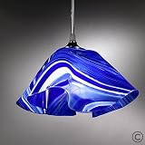 Lily Pendant, Small (Cobalt Blue and White)