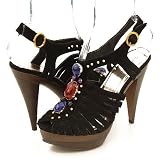 Wild Diva Biantan07 Platform Pumps Black Suede