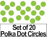 Set of 20 - 3 Lime Green Circles Polka Dots Vinyl Wall Graphic Decals Stickers