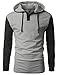 URBANCREWS Mens Hipster Hip Hop Henley Long Sleeve Pullover Hoodie