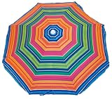 Rio Beach Deluxe Sunshade Umbrella with Valance (6-Feet, Sunset Stripe)