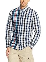 Desigual Camisa Hombre Inicial (Azul / Blanco)