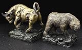 Stock Market Bull and Bear Sculpture Bronze Bookends-Executive Gift