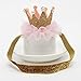 GOTD Baby Girl Elastic Headbands with Hair Bows (Flower Crown Gold )