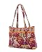Quilted Paislely Tote Handbag (Burgundy)