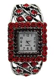 TimerMall OEM - Montre Femme - Quartz - Acier inoxydable - El??gant Place Rouge Dial Rhin bracelet en??tal Sport Watches