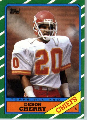 1986 Topps # 313 Deron Cherry Kansas City Chiefs Football Card- Near Mint to Mint Condition - In Protective Screwdown Display Case!