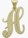 10 Karat Yellow Gold Fancy Initial H Pendant