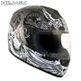 Advanced Hawk Black Crazy Skull Full Face Motorcycle Helmet - Size : XL
