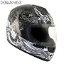 Advanced Hawk Black Crazy Skull Full Face Motorcycle Helmet - Size : Large