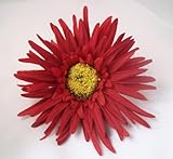 IMAGE OF NEW Red Daisy Hair Flower Clip, Limited.