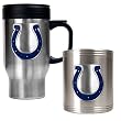 Indianapolis Colts 16oz Travel Mug & Stainless Can Holder Set - Primary logo NFL Football