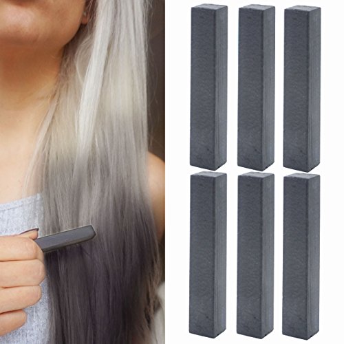 Temporary Black Hair Dye | JET BLACK Vibrant Hair Chalk | With Shades of Black Set of 6 Vibrant Hair Dye | Color your Hair Black with temporary HairChalk