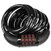 Bv Bicycle Lock, Resettable Combination Cable Lock, 8mm Thick Steel Coil, 5 Feet, 10,000 Combinations