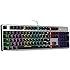 HAVIT HV-KB366L 104 Keys RGB Backlit Wired Gaming Keyboard with Blue Switches - Black+Sliver