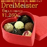 ≪ドイツ/ドライマイスター社≫小さな赤いハート☆最高級トリュフチョコレート6種6粒入り[手提げ付き]【バレンタインデー/バレンタイン/チョコレート/チョコ/本命チョコ/友チョコ/おくばりチョコ】