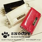 スヌーピーとウッドストックのモノグラムがキュートなエナメルレディースキーケース【SNOOPY】レディース 女性用 キッズ キャラクター モノグラム キュート ブローチ ピーナッツ キーホルダー 鍵 三つ折り カードケース 定期入れ パスケース