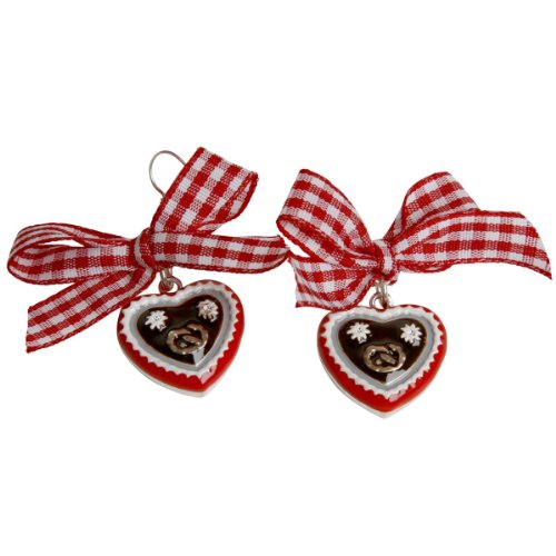 schmuck-art Ohrhänger Wies´n Spatzl silber/rot/weiß 25020