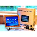VTEC 12.1" Gold Framed Digital Photo Picture Frame With Remote Control, Calendar & Clock