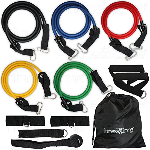 Resistance Bands Set fitnessXzone® | Exercise Bands | Home Gym Fitness Equipment | Workout Bands | Exercise Equipment for Pilates Yoga Core Training | 100% Natural Latex Tubes Resistance Bands Set fitnessXzone® | Exercise Bands | Home Gym Fitness Equipment | Workout Bands | Exercise Equipment for Pilates Yoga Core Training | 100% Natural Latex Tubes