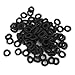 100pcs Spiral Elastic Hair Tie Bands Ponytail Holder - Black M