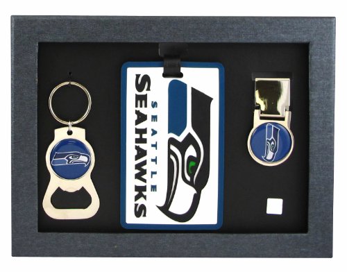 Seattle Seahawks - NFL Bottle Opener Key Ring, Luggage Tag, Money Clip Gift Set