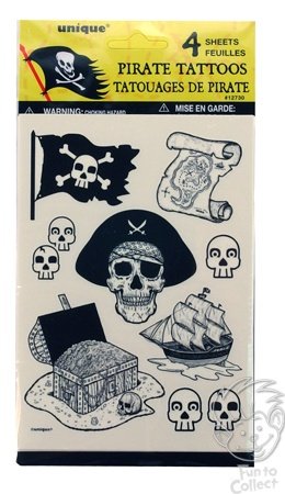 Childrens Toyshop  Toys : Gold-Tooth Pirate Tattoos