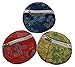 Round Chinese Embroidered Brocade Fabric Zippered Pouch - Set of 3 Assorted Colors