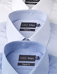 3 Pack Easycare Short Sleeve Plain and Gingham Shirts
