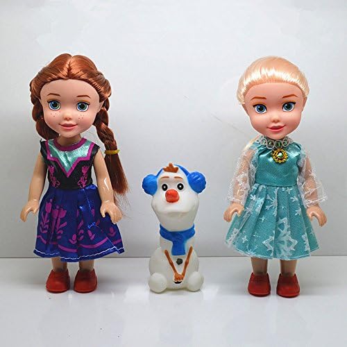 3pcs Set Cute Frozen Princess Action Figures Playset Doll Kids Children Baby Toy