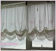 Victorian WhiteRuffle Adjustable Balloon Curtain w/lace