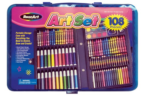 Childrens Toyshop  Toys : 108 Piece Super Art Set with Translucent Box by Mega Brands