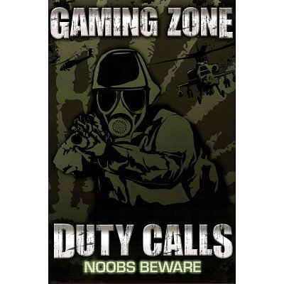 Gaming Zone-Duty Calls-Noobs Beware, Video Game Poster Print, 24 by 36-Inch Gaming Zone-Duty Calls-Noobs Beware, Video Game Poster Print, 24 by 36-Inch