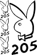Sticker 4 Playboy Peugeot 205 20x30 cm