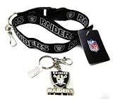 Black Oakland Raiders Keychain Lanyard Pack