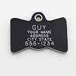 Pet ID Tag - Bow Tie - Custom engraved cat and dog ID tags. Pet safety tag has reflective coating and is available in plastic, stainless steel and brass.