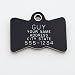 Pet ID Tag - Bow Tie - Custom engraved cat and dog ID tags. Pet safety tag has reflective coating and is available in plastic, stainless steel and brass.