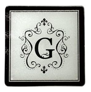 Monogram Elegant Glass Trivet - G