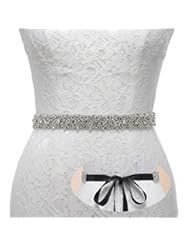 Art and Craft Supply: Remedios Handmade Dazzling Rhinestone Wedding Party Prom Sash Bridal Belt For Women,Black - Remedios